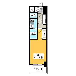 S-RESIDENCE鶴舞2 1Kの間取図画像