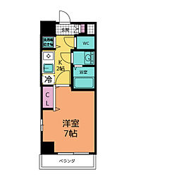 シーズスクエアー 1Kの間取図画像