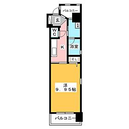 パラッツオスペチアーレ 1Kの間取図画像