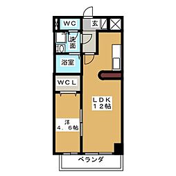 フォレシティ新栄 1LDKの間取図画像