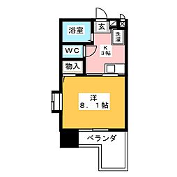 サンシャイン上前津 1Kの間取図画像