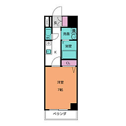 ミーム東新町 1Kの間取図画像