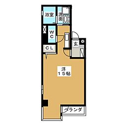 OJビル ワンルームの間取図画像