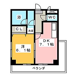 フォーシーズンズ大雅 1DKの間取図画像