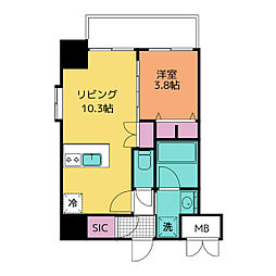 名古屋市中区門前町マンション 1LDKの間取図画像