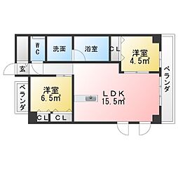 ポルタニグラ大須観音 2LDKの間取図画像