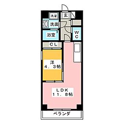 S-FORT鶴舞cube 1LDKの間取図画像