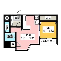 YK50 ワンルームの間取図画像