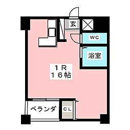 YK50 ワンルームの間取図画像
