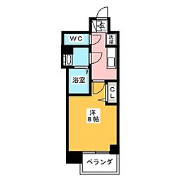 プレサンス上前津フィット 1Kの間取図画像
