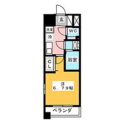 インプルーブ鶴舞 1Kの間取図画像