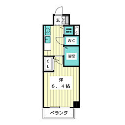 プレサンスSAKAE白川公園2 1Kの間取図画像