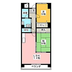 MKマンション神戸 2LDKの間取図画像