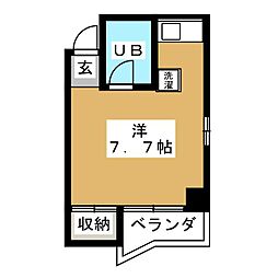 シャトー藤 ワンルームの間取図画像