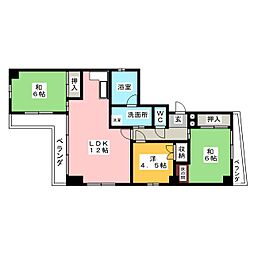シャトー藤 3LDKの間取図画像