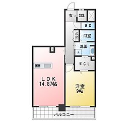 Nアパートメント 1LDKの間取図画像