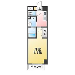リシュドール鶴舞公園 1Kの間取図画像