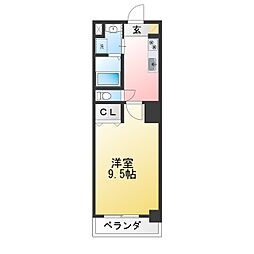 ArtizA鶴舞 1Kの間取図画像