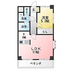 グリーンピアヤマフク 1LDKの間取図画像