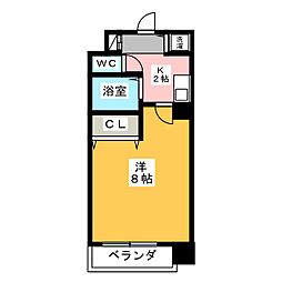 LUMINOUSTSURUMAKOEN 1Kの間取図画像