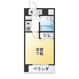 ダイアパレス上前津 1Kの間取図画像