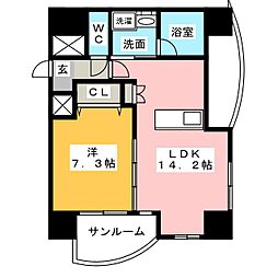 プロシード金山2 1LDKの間取図画像