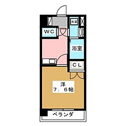 リエス東別院 1Kの間取図画像