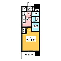 メイクスデザイン鶴舞 1Kの間取図画像