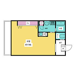 ニッシンセントラルレジデンス ワンルームの間取図画像