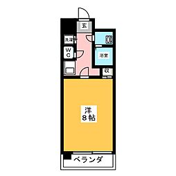 リエス東別院 1Kの間取図画像