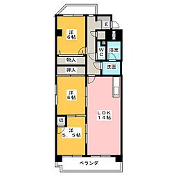 ビルド延珠・ＢＵＩＬＤ延珠 2階3LDKの間取り