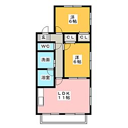 ルースリーリヤ 2LDKの間取図画像