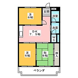 第2藤島ビル 3DKの間取図画像