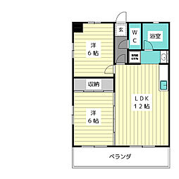 グリーン西山 2LDKの間取図画像