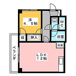アークオクダ 1LDKの間取図画像