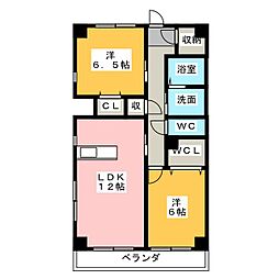 第三翠芳ビル 2LDKの間取図画像