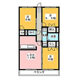 ベルルージュ上社 3LDKの間取図画像