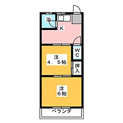 ハイツ森 2Kの間取図画像