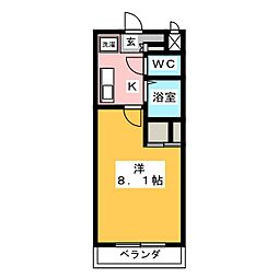 イーストタウンK 1Kの間取図画像