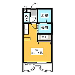 クロッシュメゾン 1Kの間取図画像
