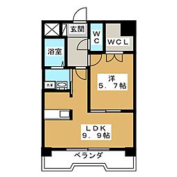 サンアロー 1LDKの間取図画像