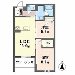 リーベン メーア 2LDKの間取図画像