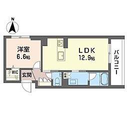 リーベン メーア 1LDKの間取図画像