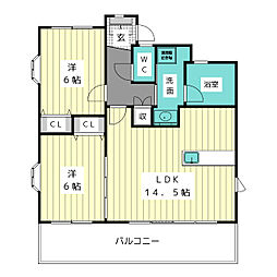 ベルカーサ社台 2LDKの間取図画像