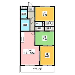 キャッスルヒルズ 3LDKの間取図画像