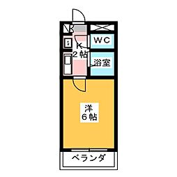タウンコスモス 1Kの間取図画像