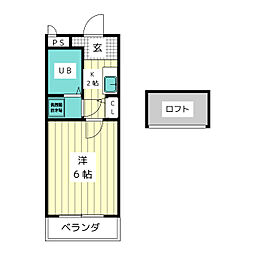 ジョイフル長久手 1Kの間取図画像