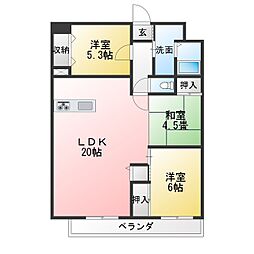 UNAX-2 3LDKの間取図画像