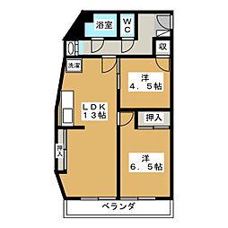 OS・SKYレジデンスヒルズ向台 2LDKの間取図画像