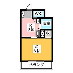 アビタシオン本郷 1Kの間取図画像